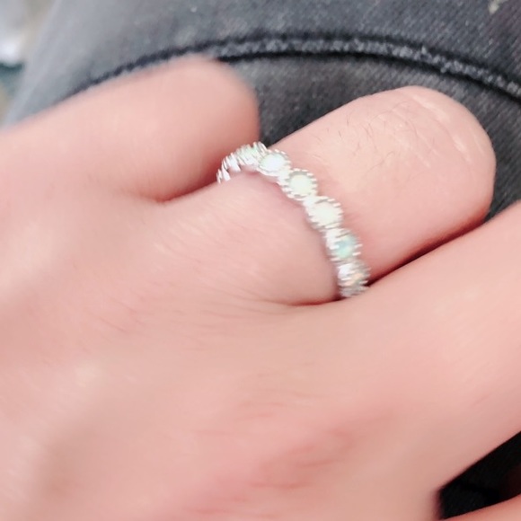 Sterling silver 925 opal band - Picture 6 of 8